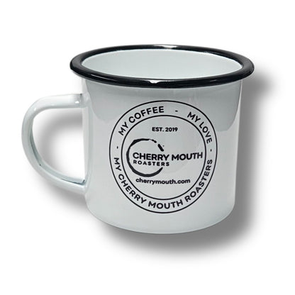 Cherry Mouth Roaster Enamel Cup