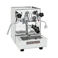 Espresso machine with 'ExpoBar' branding on a white background